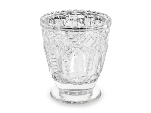 Glass Telysholder Sølv