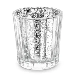 Glass Telysholder Sølv