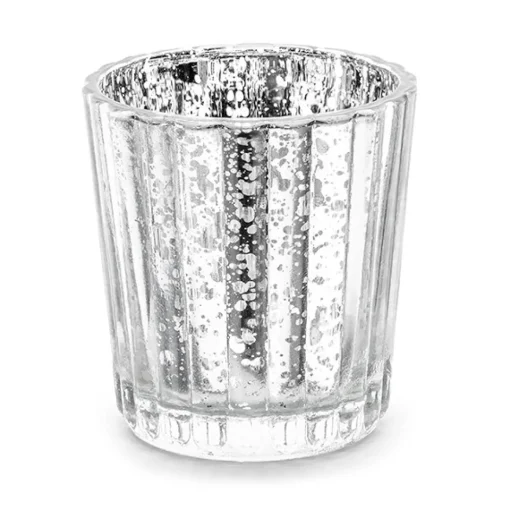 Glass Telysholder Sølv