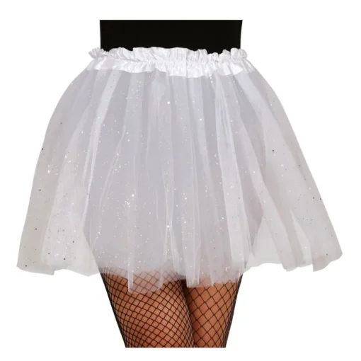 Glitrende Tutu Skjørt Hvit