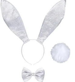Glitter Bunny Sett Hvit
