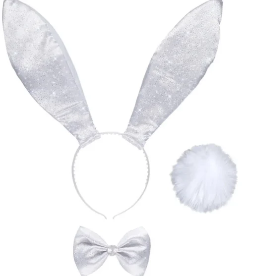Glitter Bunny Sett Hvit