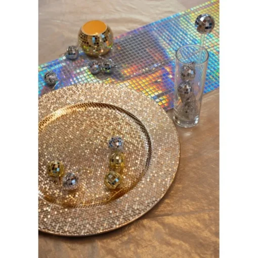 Glitter Dekorasjonstallerken Gull
