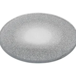 Glitter Dekorativ Glasstallerken Sølv