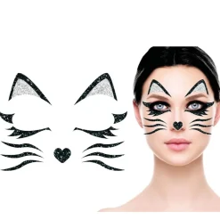 Glitter Katt Ansiktssmykke