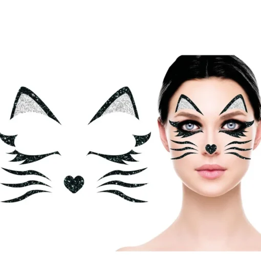 Glitter Katt Ansiktssmykke