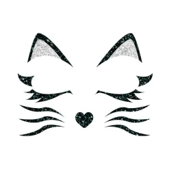 Glitter Katt Ansiktssmykke