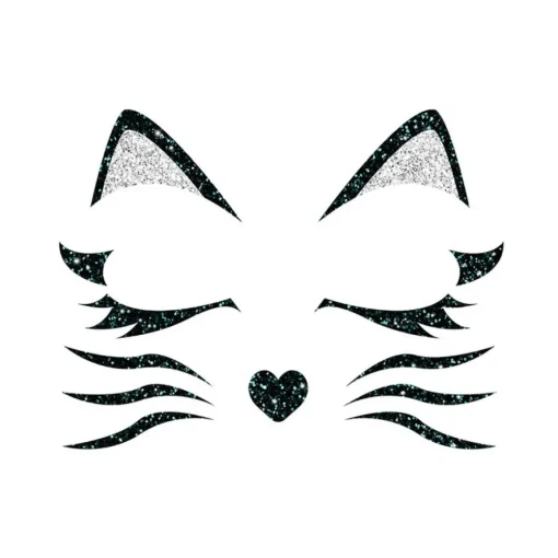 Glitter Katt Ansiktssmykke