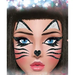 Glitter Katt Ansiktssmykke
