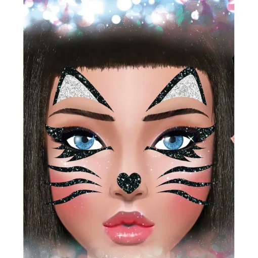 Glitter Katt Ansiktssmykke