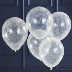 Glitter Konfetti Ballonger Sølv