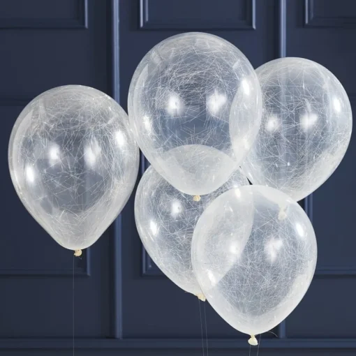 Glitter Konfetti Ballonger Sølv