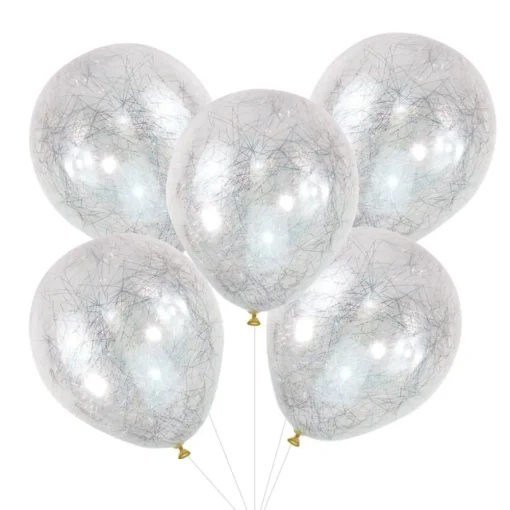 Glitter Konfetti Ballonger Sølv