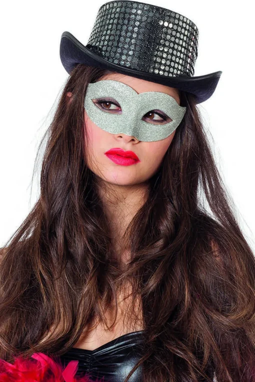 Glitter Maske Sølv