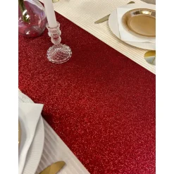 Glitter Premium Bordløper Mørkerød