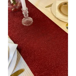 Glitter Premium Bordløper Mørkerød