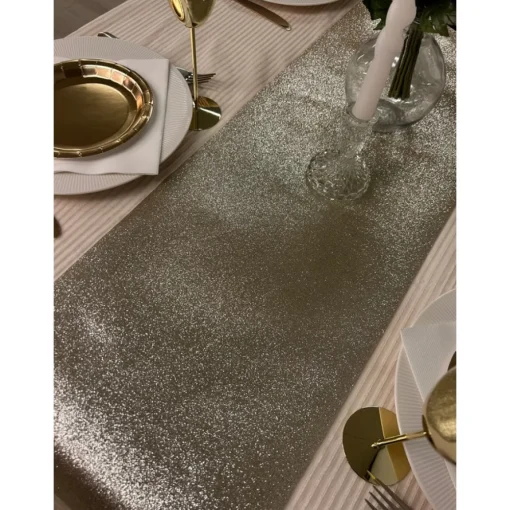 Glitter Premium Bordløper Platin