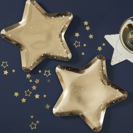 Glitter Stjerne Tallerkener