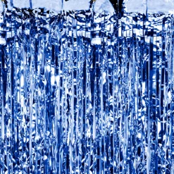 Glittergardin Blå