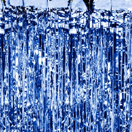 Glittergardin Blå