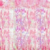 Glittergardin Iriserende Rosa