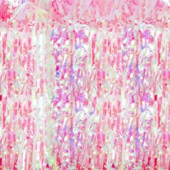 Glittergardin Iriserende Rosa