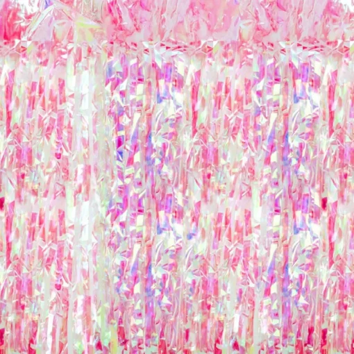 Glittergardin Iriserende Rosa