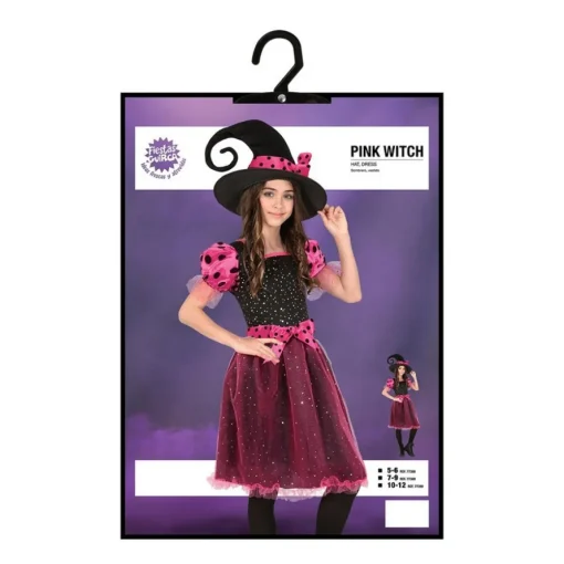 Glitterheks Barnekostyme Rosa