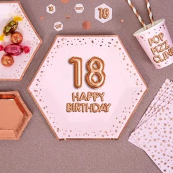 Glitz & Glamour 18 År Papptallerkener Lyserosa