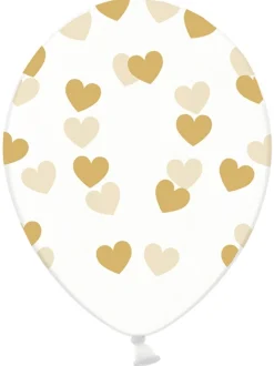 Gull Hjerter Ballonger Gjennomsiktig