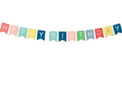 Gullkantet Happy Birthday Flaggbanner