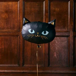 Halloween Folieballong Katt Svart og Gull
