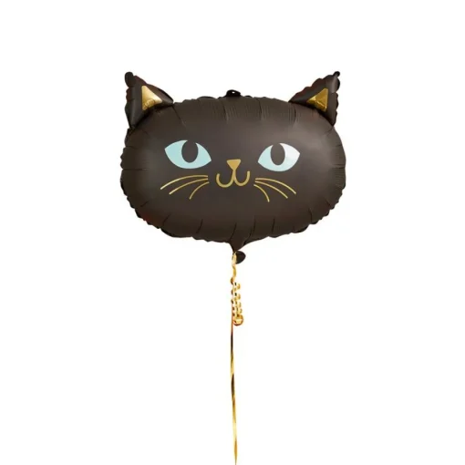 Halloween Folieballong Katt Svart og Gull