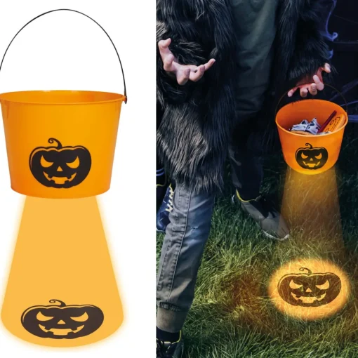Halloween Godteribøtte med Lys