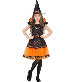 Halloween Heks Barnekostyme Oransje