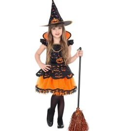 Halloween Heks Barnekostyme Oransje