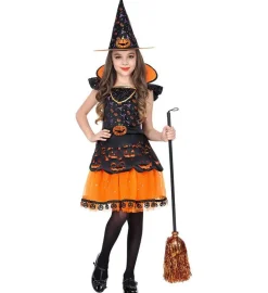 Halloween Heks Barnekostyme Oransje