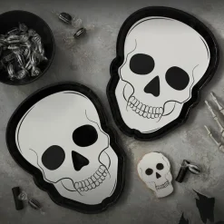 Halloween Hodeskall Papptallerkener