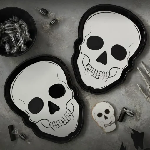 Halloween Hodeskall Papptallerkener