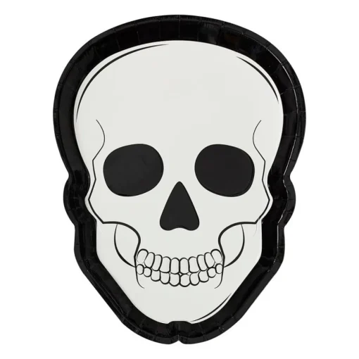 Halloween Hodeskall Papptallerkener