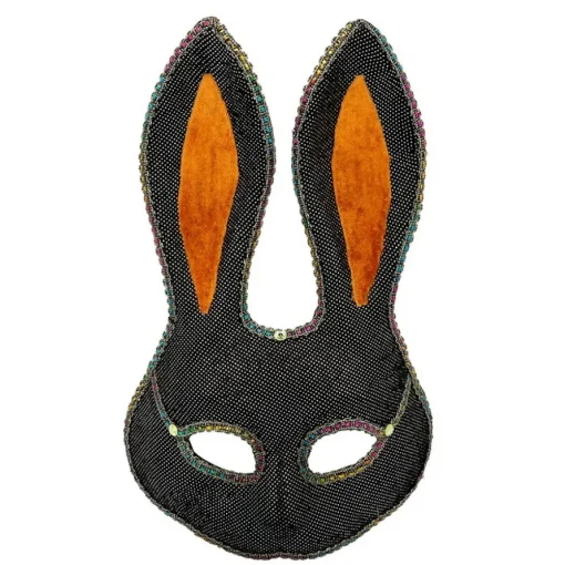 Halloween Kanin Maske Svart