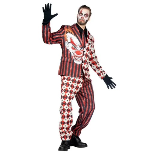 Halloween Klovn Kostyme Rød og Hvit