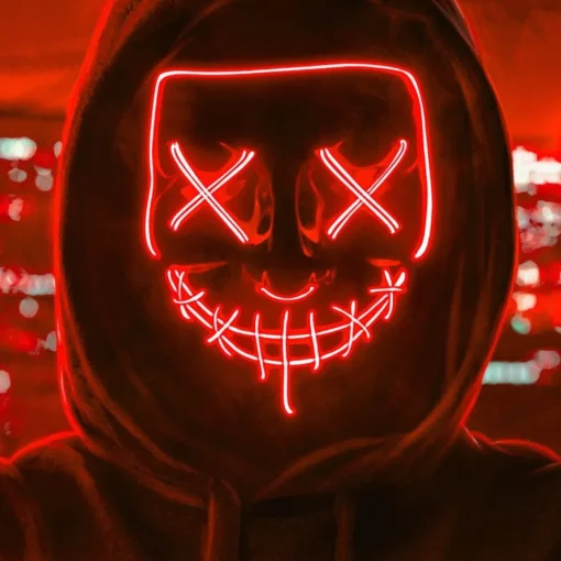 Halloween LED Maske Rød