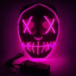 Halloween LED Maske Sjokkrosa
