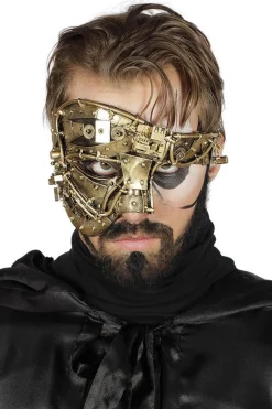 Halvmaske Steampunk Gull
