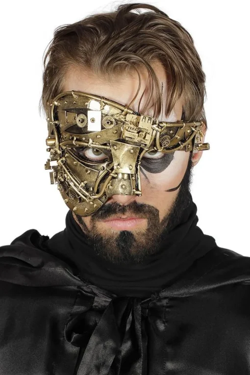 Halvmaske Steampunk Gull