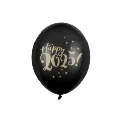 Happy 2025 Ballonger Svart og Gull