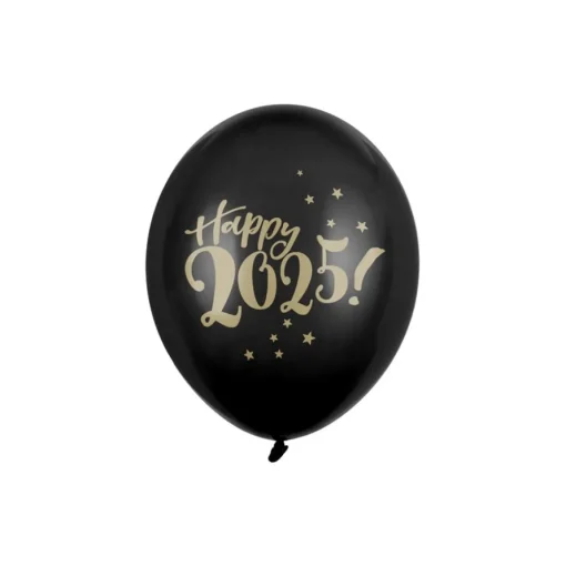 Happy 2025 Ballonger Svart og Gull
