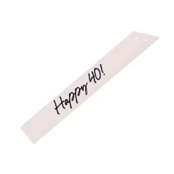 Happy 40 år Bursdag Kremhvit og Svart