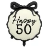 Happy 50 År Folieballong Svart og Hvit
